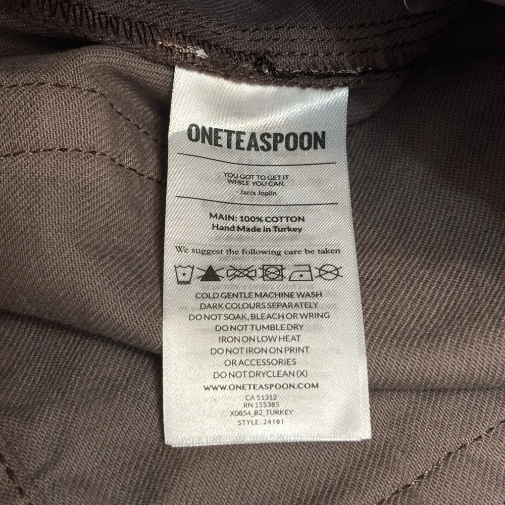 NWT OneTeaspoon Pants Sz XS Bronze Leo B Leopard  Shabbies Cotton Elastic Waist - Picture 16 of 16